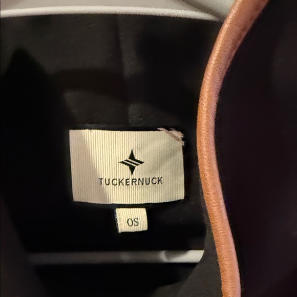 Tuckernuck Black poncho with Tan Trim - Picture 3 of 5